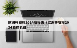 欧洲杯赛程2024赛程表（欧洲杯赛程2024赛程表图）